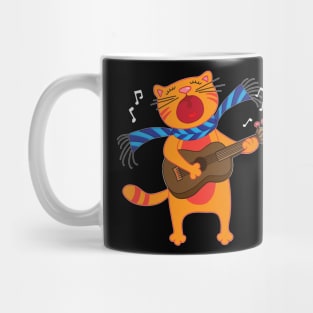 Guitar Music Cat T-Shirt Funny Pet Gift Idea Mug